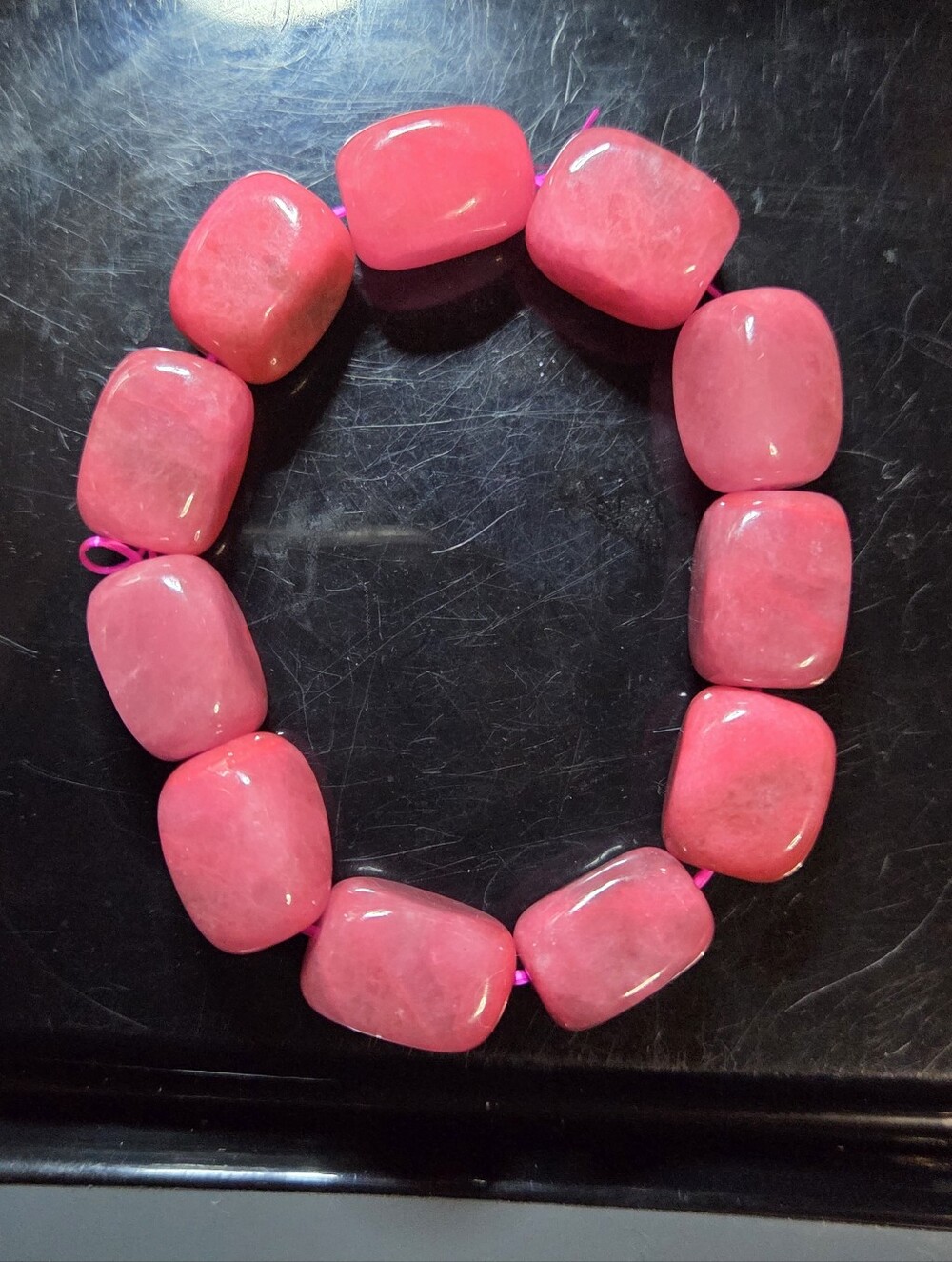 NWT Pink Jade Chunky Statement Bracelet Real Gemstone 542.50 ctw!